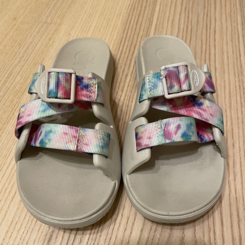 Chaco Kids Chillos Slides Sandals Light Tie Dye Adjustable JCH180343 Girls 3‎ - Picture 2 of 8